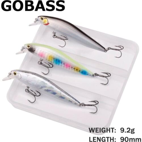 GOBASS Jerkbait Fishing Lure Set With Box For Wobblers Lure Fishing Accessories Bait Kit Pesca Suspending Minnow Crankbait Baits