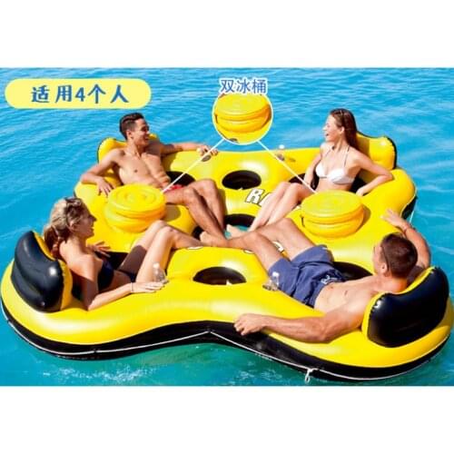 Swimming pool four-person inflatable pontoon outdoor ocean surfing rafting boat vacation floating rowing boat
