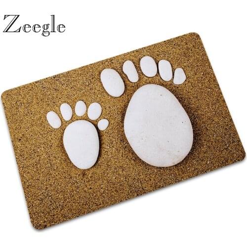 Zeegle Floor Mat Doormat Rubber Absorbent Bathroom Doormat Shower Mat Waterproof Outdoor Doormat Floor Rug Anti Slip Foot Mat