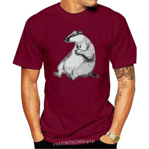New Badger with Wine Classical Mens T-shirt (USA Size)