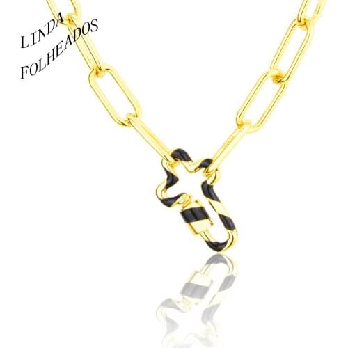 2021 New Design Trendy Cubic Zirconia Gold Cross Necklace Top Quality Pendant Long Chain Necklace Copper Christian Jewelry Gift