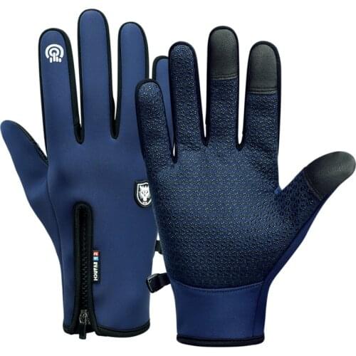 Winter Cycling Skiing Gloves Fleece Lined Warm Full Finger Gloves Outdoor Sports Thermal Warm Equipment Waterproof Windproof