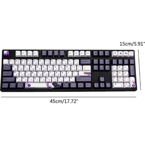 112 Keys Purple Datang Keycap PBT Sublimation Keyboard Keycaps OEM Profile GK61
