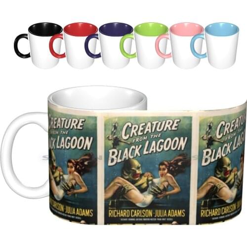 Creature From The Black Lagoon Retro Horror Movie Poster Ceramic Mugs Coffee Cups Milk Tea Mug Creature Lagoon Black Lagoon
