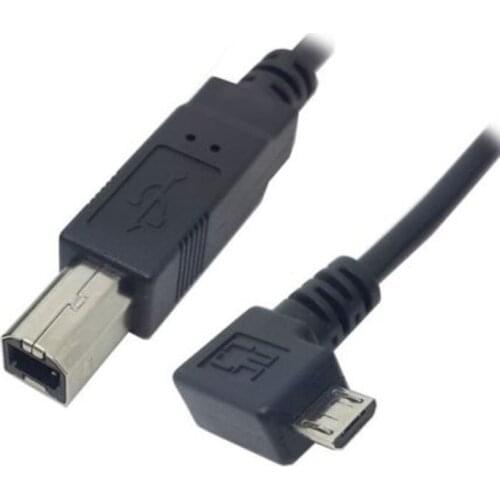 RISE-Left Angled 90D Micro-USB OTG to Standard USB B Type Printer Scanner HD Cable DG