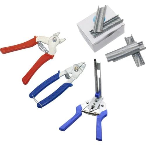 Manually Animal Cage Fastening Pliers M Nails Clips Farm Animals Poultry Livestock Cages Installation Tools Cages Accessories
