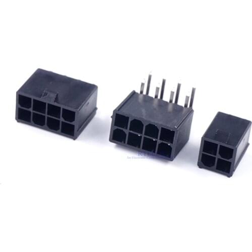 5 Pcs CPU 4.2 mm 4 8 PIN PCB Male Header Through Holes PC computer EPS ATX PSC Motherboard Mainboard Power Connector Shell Crimp