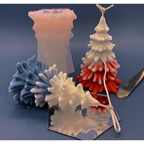 Coniferous Christmas Tree Candle Silicone Mold Christmas Cedar Pine Aromatherapy Resin Mold Diy Handmade Candle Soap Making