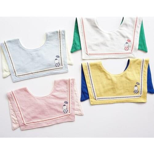 INS Korean Style Newborn Baby Bibs Cotton Saliva Towel Square Shape Child Infant Burp Cloths Kids Feeding Pocket