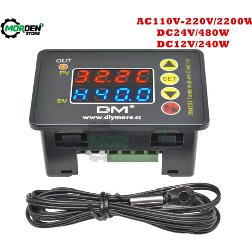 AC 110V 220V DC 12V 24V Microcomputer Temperature Controller LCD Display Digital Thermostat Thermoregulator for Heater Freezer