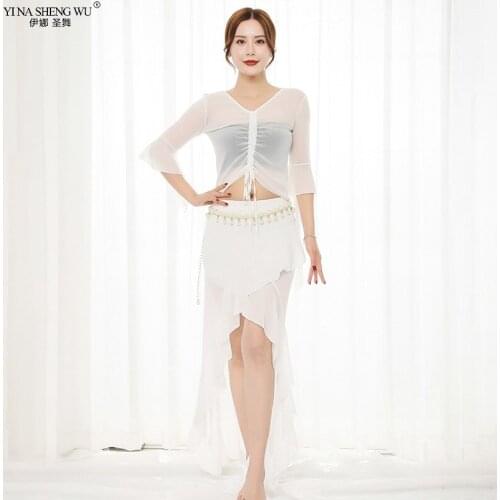 Women Belly Dance Set 2pcs Top+Skirt 4 Colors Oriental Dance Bellydance Costume Dance Competition Costume Skirt Free Delivery