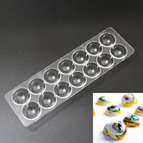 14 Cavities 3D Sphere Ball Shaped Hard Polycarbonate Mold DIY Baking Pastry Tools For Chocolate Candy