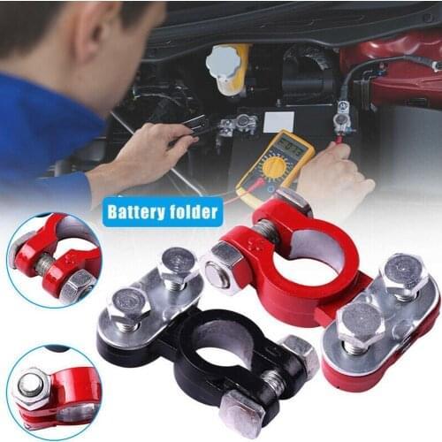 2pcs Conductivity Universal Positive Aluminum Magnesium Negative Car Battery Terminals Clamp Connector Battery Terminal Clamp