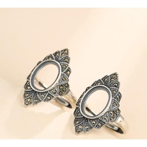 9*12mm 925 STERLING SILVER Semi Mount Bases Blanks base blank Pad rings ring Setting set jewelry gift A5502