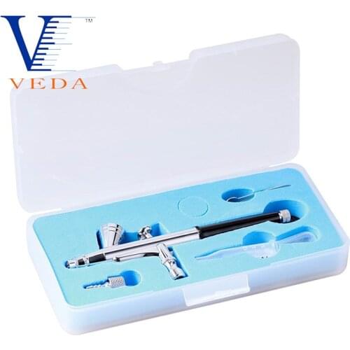 0.3mm Dual-Action Airbrush Tool Gravity Feed Mini Spray Gun Kits 2CC Cup Air brush For Makeup Nail Manicure Cake Decorating