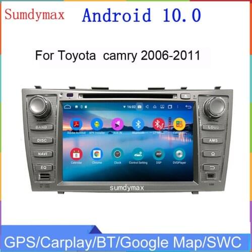 Two din 8" touch screen android 10 car multimedia gps navigation for toyota camry 2006-2011 with bluetooth wifi audio stereo