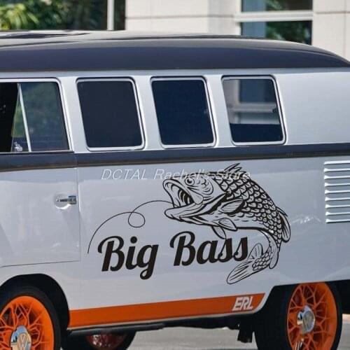 Bass Fishing Car Sticker Decal Fuel Tank Cover Door Window Trunk Motorcycle Helmet for VW Golf Polo SUV Laptop Wall Vinyl