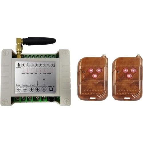 433mhz RF 220V electric door/curtain/shutters limit wireless radio remote control switch for forward and reverse motors