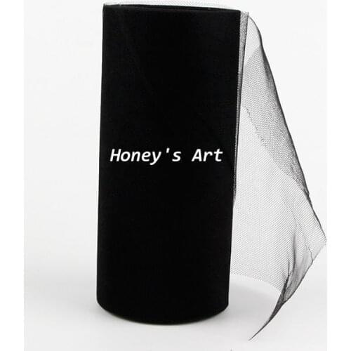 Black Shining TULLE Roll Spool 6"x25yd (6"x75') Tutu Wedding Decoration Gift Party Bow 20D
