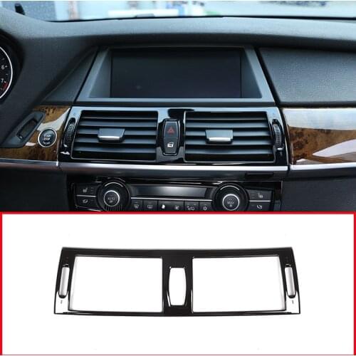 Black ABS Plastic Central Air Conditioning Air Outlet Frame For BMW X5 E70 2008-2013 Car Accessories