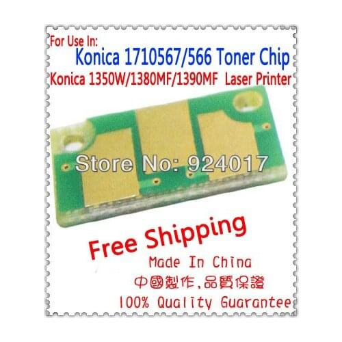 For Konica QMS 1300 1350 1380 1390 Printer Toner Chip,For Konica Minolta 1300W 1350W 1710567 1710566 Refill Toner Cartridge Chip
