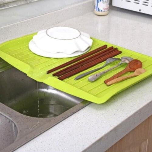 Drain Rack Kitchen Plastic Dish Drainer Tray Drying Rack Worktop Storage Trays PP Storage Vegetable Tableware Trays Hot Sale