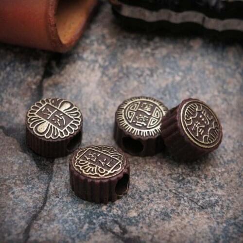 EDC Bronze Knife Beads A Pendant Paracord Outdoor DIY Decorations Bronze Camping Gear EDC Tools
