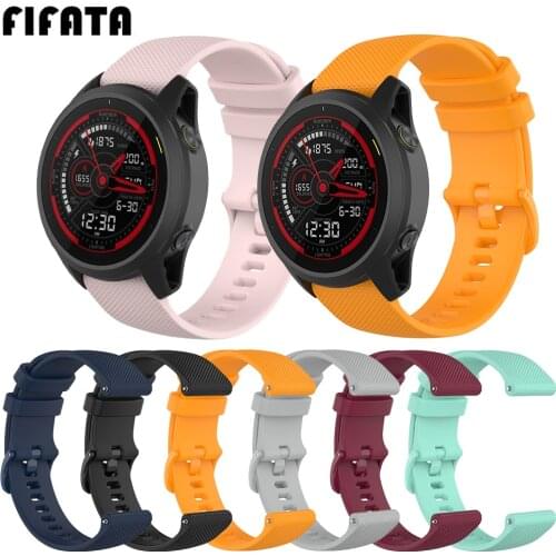 FIFATA 20 22MM Colorful Soft Silicone Sport Strap For Garmin Venu/Forerunner 745/Xiaomi Huami Amazfit Neo/GTS/GTR 2 Smart Watch