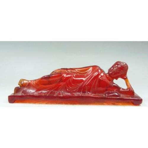 Exquisite Chinese Old Collectibles Decorated Resin lifelike Sleeping Buddha Statue