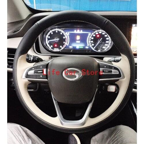 For Trumpchi GS4 GS3 GS5 GS7 GS8 GA4 GA6 GA8 GM8 GM6 DIY Hand Sewn Steering Wheel Cover Leather
