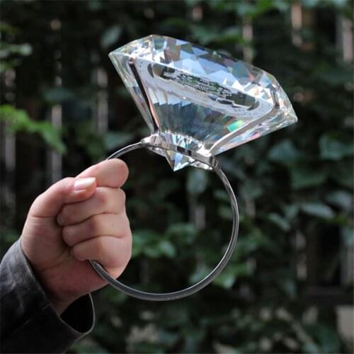 Creative Transparent Big Crystal Diamond Wedding Ornament Prop To Give Girlfriend Birthday Valentines Day Gift Home Art Craft