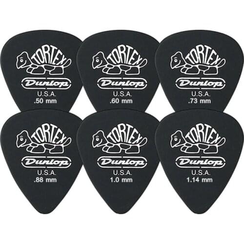 1 pc Dunlop Tortex Black Guitar Picks Bass Mediator Acoustic Electric Accessories Classic Thickness 0.5/0.6/0.73/0.88/1.0/1.14mm
