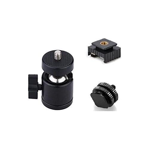 Tripod Mini Ball Head for DSLR Camera Camcorder Light Bracket Swivel 1/4" Screw
