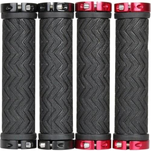 TPR Double Lock Ring Handlebar Grips for Fixed Gear Bike MTB Road Bike Bicycle Handlebar Grips Soft Non-Slip and Non-Sticky