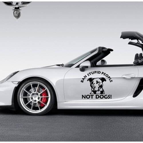 EmpireYing 3 Sizes 8 Colors Funny Lettering Art Ban Stupid People Not Dogs Greyhound Dalmatian Pet Car Sticker Vinyl Decal Gifts