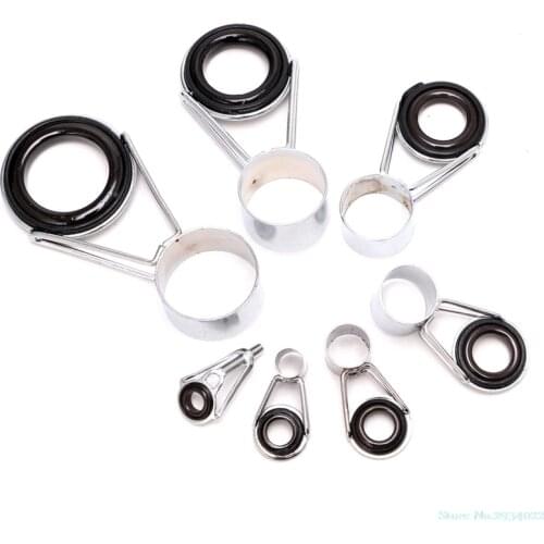New 7Pcs/set Telescopic Fishing Rod Guides Top Ring Set Raft Fishing Repair Accessories Drop Ship