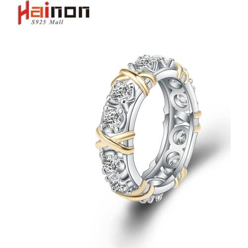 Engagement Ring for Women Wedding Band Zircon Gold Color cross zircon crystal Rings for Women silver Color Distribution