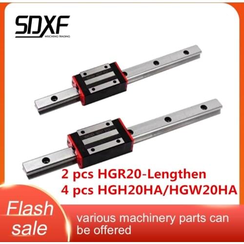 One set，Linear guide HGR20-Lengthen, two guide rails and four sliders HGH20HA/HGW20HA, factory direct sales