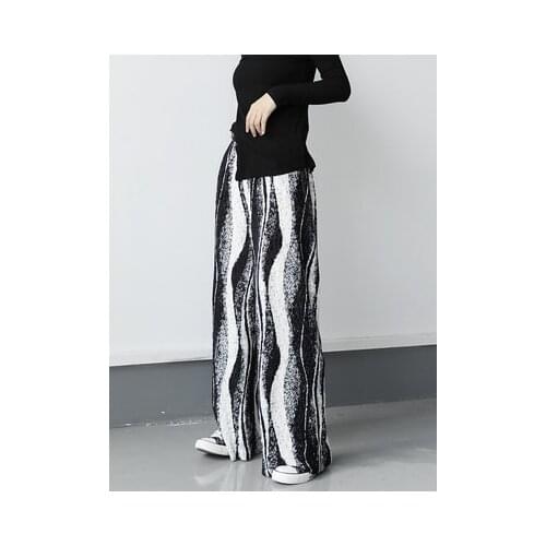 Autumn high-waisted Vertical feel loose straight tube show thin casual broad-legged trousers drag men and women