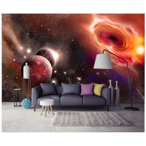 Custom photo wallpaper 3d mural wallpaper for walls 3d beautiful fantasy universe starry sky planet milky way TV background wall