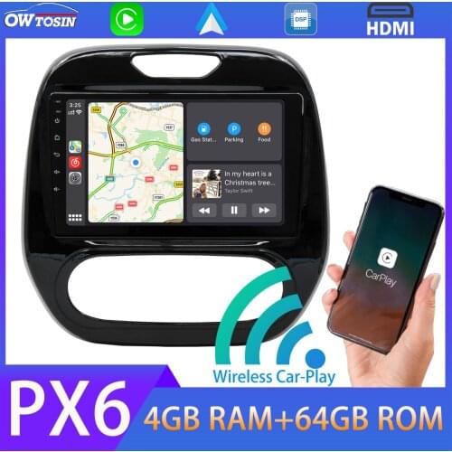 PX6 4G+64G Android 10 Car Multimedia Player For Renault Captur 2011-2019 Bluetooth 5.0 TDA7850 5*USB Auto Stereo GPS Navi Radio