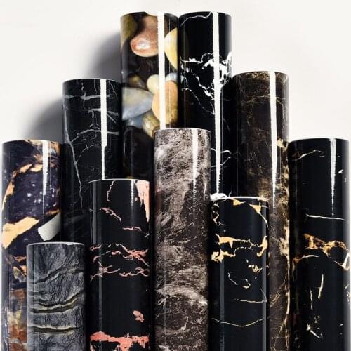 PVC Self Adhesive Marble Wallpaper Peel And Stick Waterproof Kitchen Cabinets Desktop Stickers Home Decor Films Wall Decorative