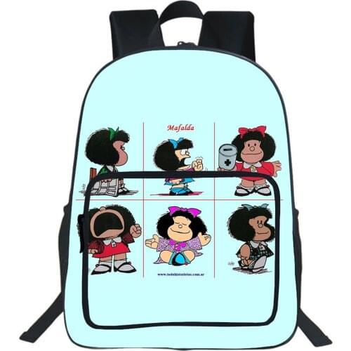 Mafalda School Bag Students Backpack Teenagers School Backbag Boys Girls Bags Children Rucksack Comics Cosplay Cute Bookbag