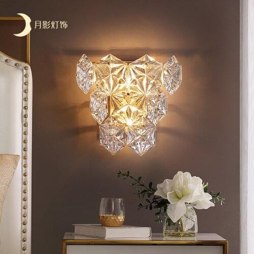 Nordic led stone mirror light wall light nicho de parede lampada camera beside lamp living room lamp