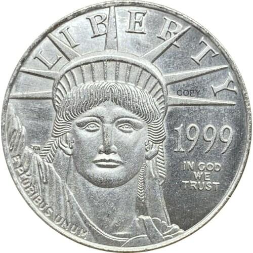 United States Of America 1999 Year Statue of Liberty 50 Dollars Eagle Bullion Coinage Plated Silver Copy Commemorative Coins
