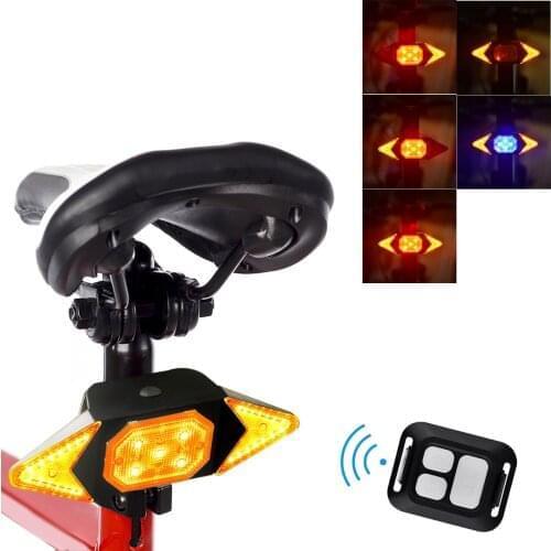 LED Turn Signal Bike Light USB Rechargeable Bicycle Tail Light with Direction Indicator Waterproof Cycling Safety Light