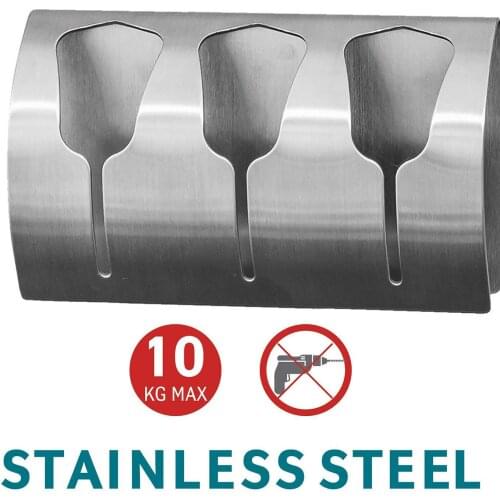 Strong Self Adhesive Triple Towel Holder Towel Rack Stainless Steel Coat Hook Eruopan Bathroom Accessories Wall Hanger Hat Hook