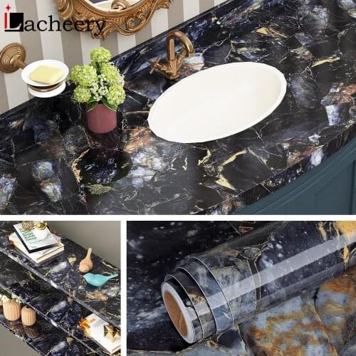 Bathroom Waterproof Marble Wallpaper Self Adhesive Vinyl Contact Paper Kitchen Desktop Wardrobe Home Decorative Sticky Decal New