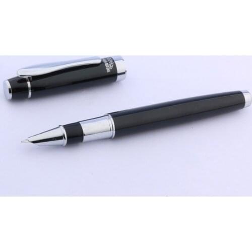 High quality brand black Silver piece Finance nib Fountain Pen Stationery Office School Supplies