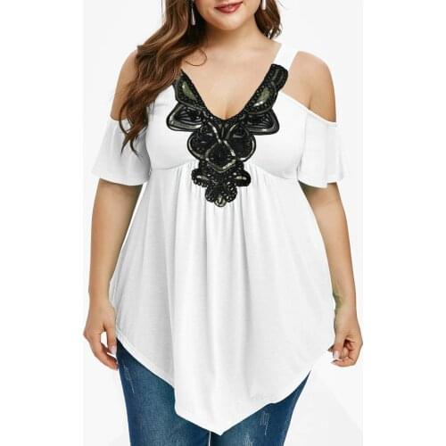 Bohemia Style Short Sleeve Blouse Women Casual V-neck Lace Plus Size Pullover Summer Loose Tops All-match Streetwear Tees A40